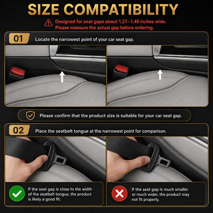 3 in 1 Car Seat Gap Filler 2 Pack,2026 Upgraded Car Side Seat Gap Filler with Organizer Slot & Hook,Universal in Between Cars Seats Catcher Cars Accessories to Avoid Item Drop