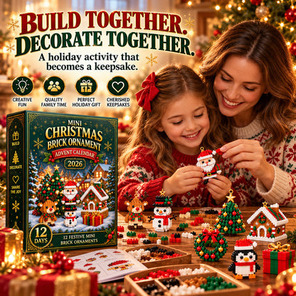 🎄 24-Day Mini Christmas Ornament Advent Calendar | 24 unique festive buildable designs with hanging loops—perfect for decorating Christmas trees, wreaths, and holiday displays 🧱