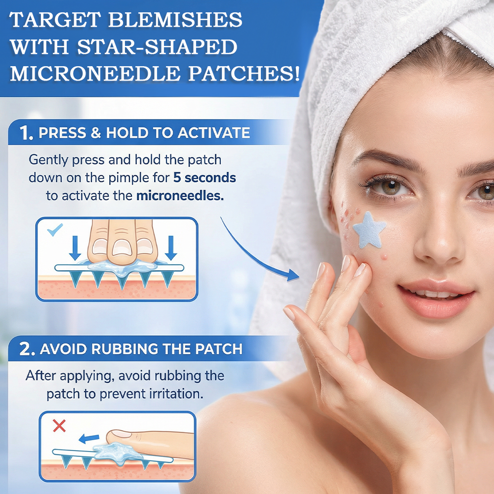 Devareon® 2-in-1 Microneedle & Hydrocolloid Star Patch 🌟 | Acne, Blackheads, Skin Tags & Raised Blemishes Remover 💫 | 6 Colors Pimple Patch for Face & Neck 🌸 | Invisible Star Zit Stickers ✨