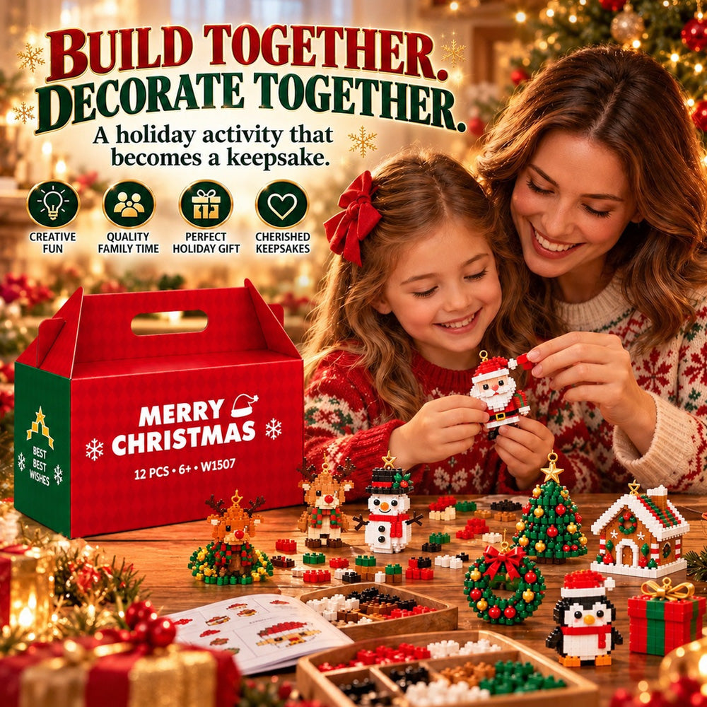 ⏳ Last day to save 49% – 🎄 12-Day Mini Christmas Ornament Advent Calendar | 12 unique festive buildable designs with hanging loops—perfect for decorating Christmas trees, wreaths, and holiday displays 🧱