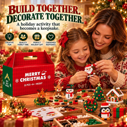 ⏳ Last day to save 49% – 🎄 12-Day Mini Christmas Ornament Advent Calendar | 12 unique festive buildable designs with hanging loops—perfect for decorating Christmas trees, wreaths, and holiday displays 🧱