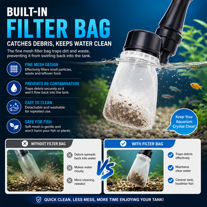 Hjmeta-🐟 Electric Aquarium Gravel Cleaner✨Keep Your Aquarium Crystal Clean — Without The Messy Manual Work