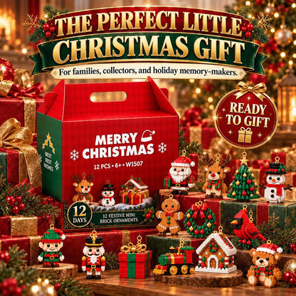 ⏳ Last day to save 49% – 🎄 12-Day Mini Christmas Ornament Advent Calendar | 12 unique festive buildable designs with hanging loops—perfect for decorating Christmas trees, wreaths, and holiday displays 🧱
