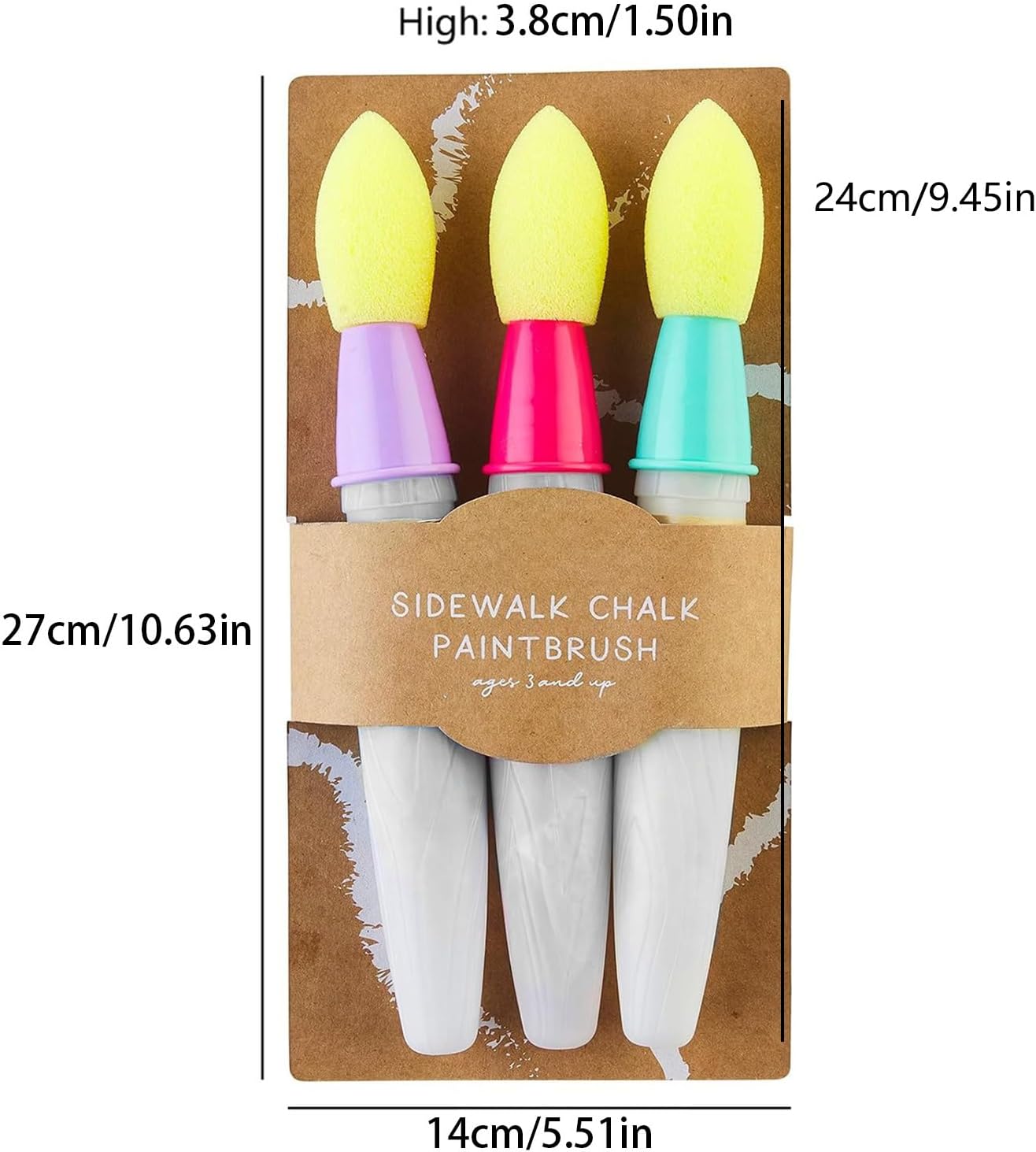 🎁Children's Day Gifts 🎨3 pcs Childrens Chalk Brush, Creative Painting Painting Set;