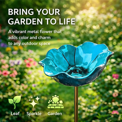 Hjmeta® 💖🎁Handmade Metal Flower Garden Stake🐦