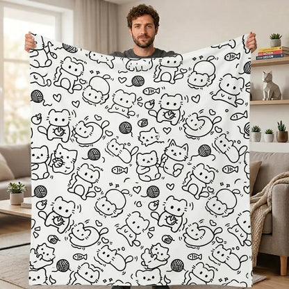 DIY Drawing Blanket (Optional 24-Color Marker Set) Create Your Art Blanket Washable Keepsake Blanket for Kids & Adults