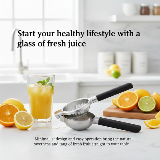 Hjmeta® Premium Stainless Steel Citrus Squeezer – Heavy-Duty Manual Lemon &amp; Lime Press with Comfort Grip Handles
