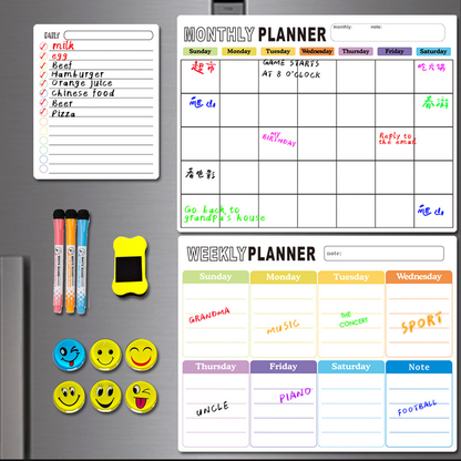 🌈Magnetic Calendar Board with Erasable Markers