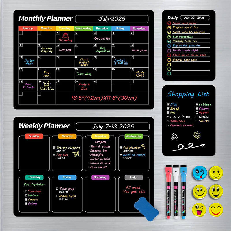 🌈Magnetic Calendar Board with Erasable Markers