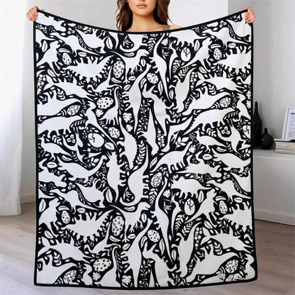 DIY Drawing Blanket (Optional 24-Color Marker Set) Create Your Art Blanket Washable Keepsake Blanket for Kids & Adults