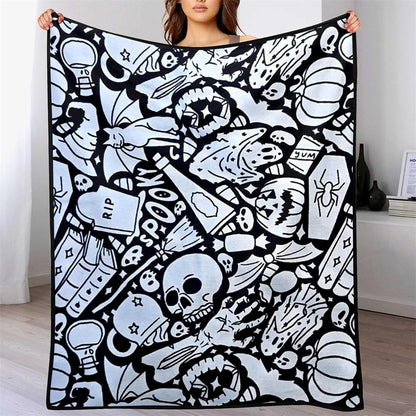 DIY Drawing Blanket (Optional 24-Color Marker Set) Create Your Art Blanket Washable Keepsake Blanket for Kids & Adults