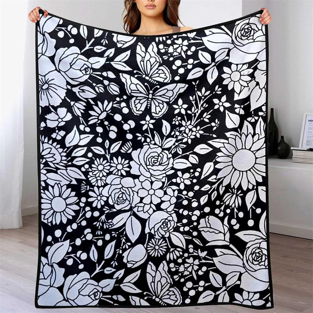 DIY Drawing Blanket (Optional 24-Color Marker Set) Create Your Art Blanket Washable Keepsake Blanket for Kids & Adults