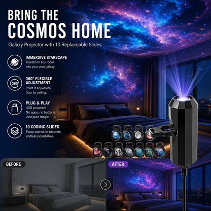 ✨ Plug-and-Play HD Galaxy & Ocean Projector Night Light🥳50,000+ Happy Users