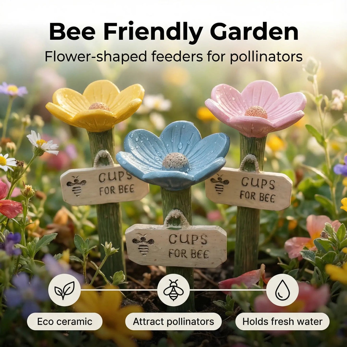 Hjmeta®🐝Flower-Shaped Bee Watering Station💧