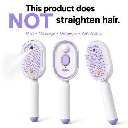 💖ProGlide™🇬🇧 Scalp Massager Comb 💆‍♀️ – Self-Cleaning 🧼, Tangle-Free ✂️ & Frizz-Control Hair Brush with Soothing Mist Spray 💨✨ | Perfect for Dry, Brittle Hair 💧🌟