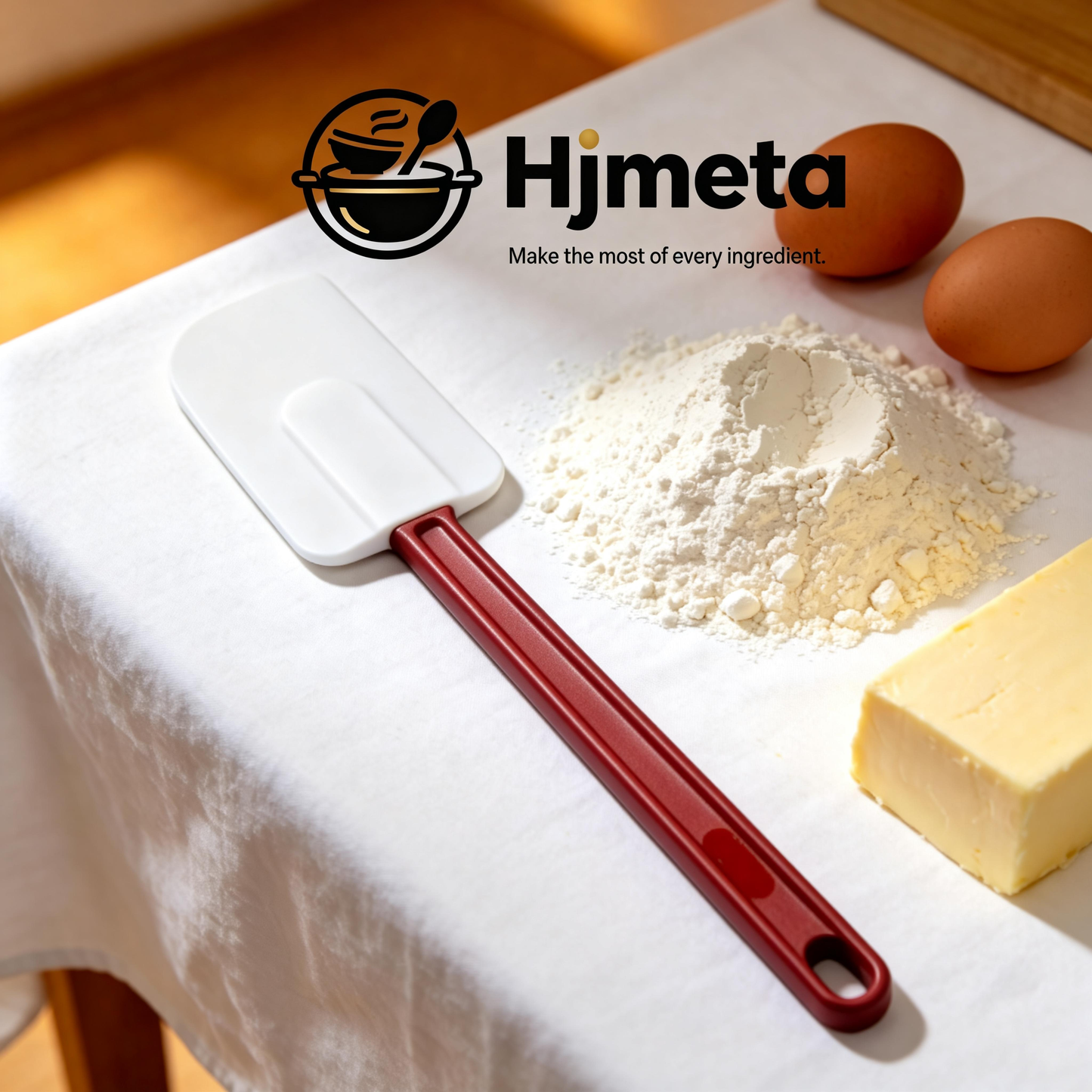 Hjmeta® 14-Inch Heat-Resistant Silicone Spatula – Heavy Duty Kitchen Scraper for Cooking & Baking