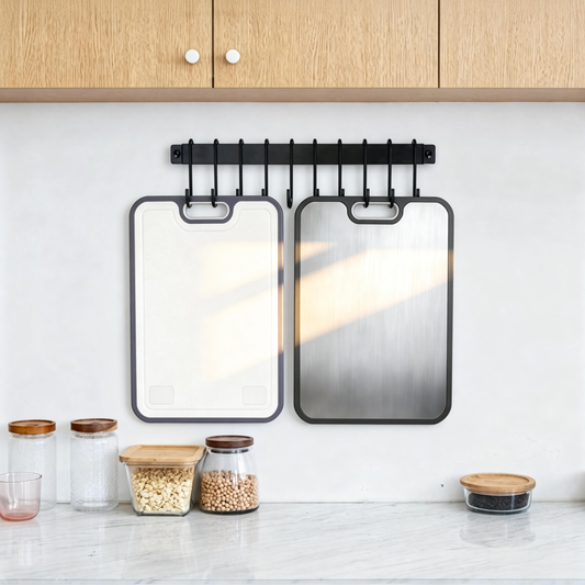 Hjmeta® 5-in-1 Titanium Cutting Board Set – Large 16×11" Prep Board with Knife Sharpener &amp; Dual Peelers