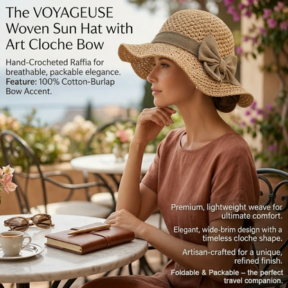 🌞 Elegant Woven Straw Sun Hat with Bow – Breathable, Foldable & Your Summer Essential 👒-Hjmeta®