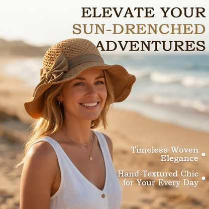 🌞 Elegant Woven Straw Sun Hat with Bow – Breathable, Foldable & Your Summer Essential 👒-Hjmeta®