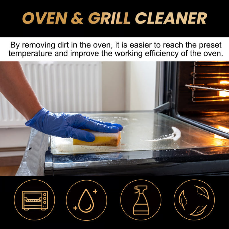 Oven & Grill Cleaner Spray – Dissolves Grease in 5 Mins, No Scrubbing & Eliminates Odors -Hjmeta®