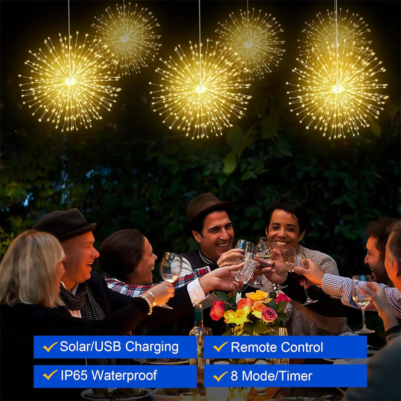 Hjmeta®🎉Solar fireworks fairy lights for gardens and parties