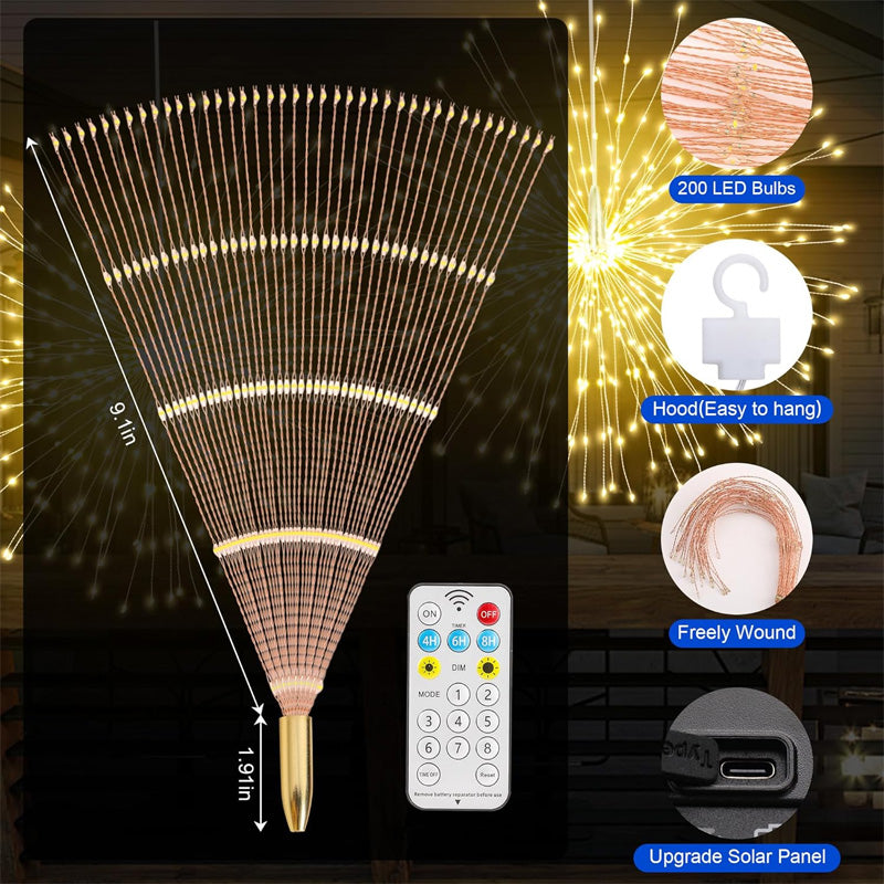 Hjmeta®🎉Solar fireworks fairy lights for gardens and parties