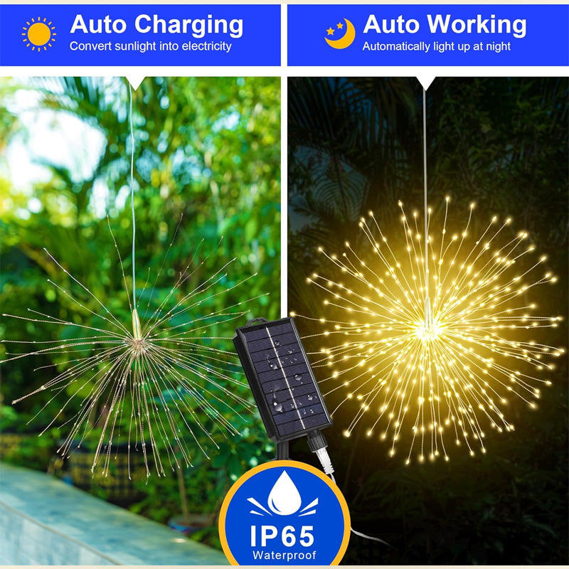 Hjmeta®🎉Solar fireworks fairy lights for gardens and parties
