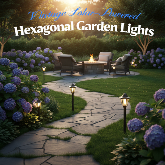 ⏰Vintage Solar-Powered Hexagonal Garden Lights