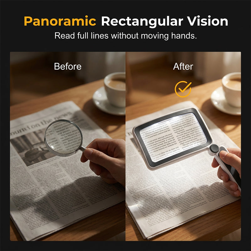 Folding Handheld Magnifying Glass with Light for Reading-Hjmeta®