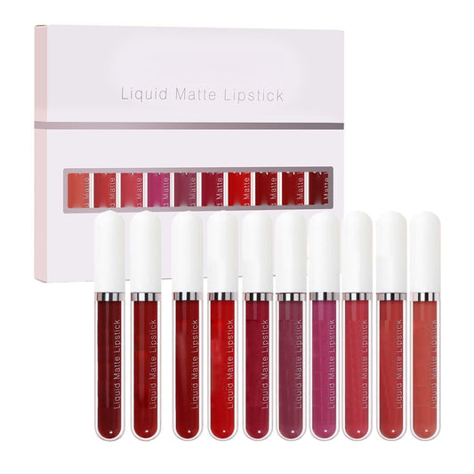 💝10Pcs Matte Waterproof Long Lasting Lip Gloss-Hjmeta®
