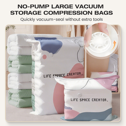 🧳💨 40% OFF! No‑Pump Vacuum Storage Bags – Press & seal, no pump needed. Saves 80% space, keeps clothes dry & dust‑free. Perfect for bulky bedding & off‑season gear. 🛏️🗄️