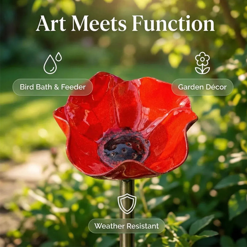 Hjmeta® 💖🎁Handmade Metal Flower Garden Stake🐦