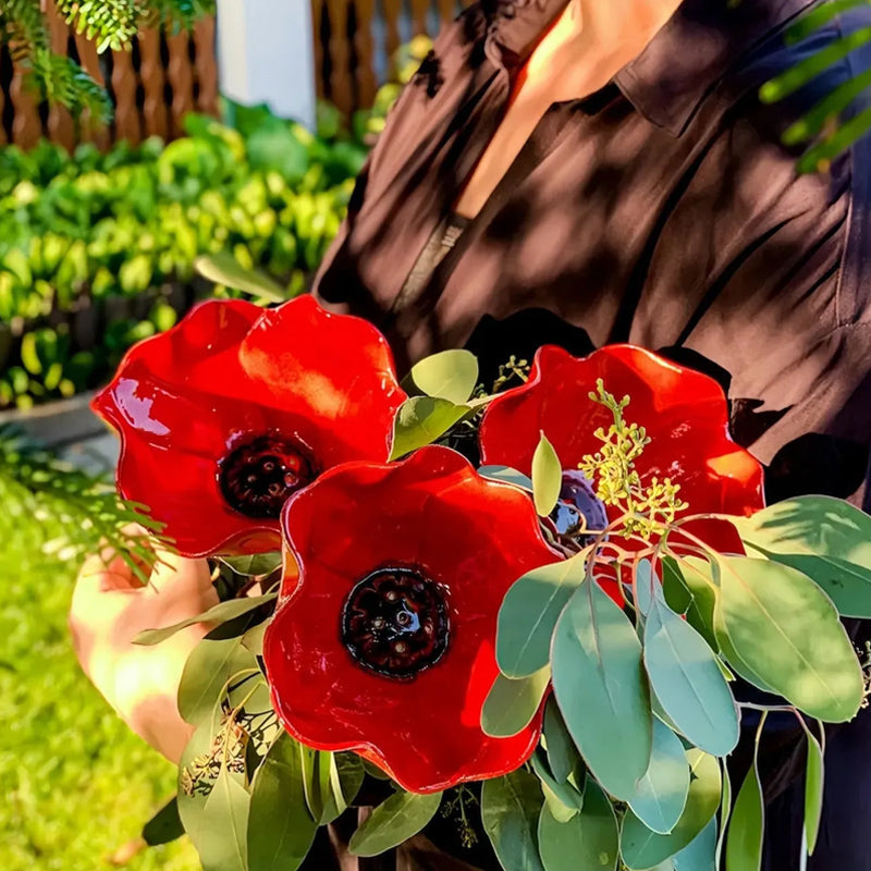 Hjmeta® 💖🎁Handmade Metal Flower Garden Stake🐦
