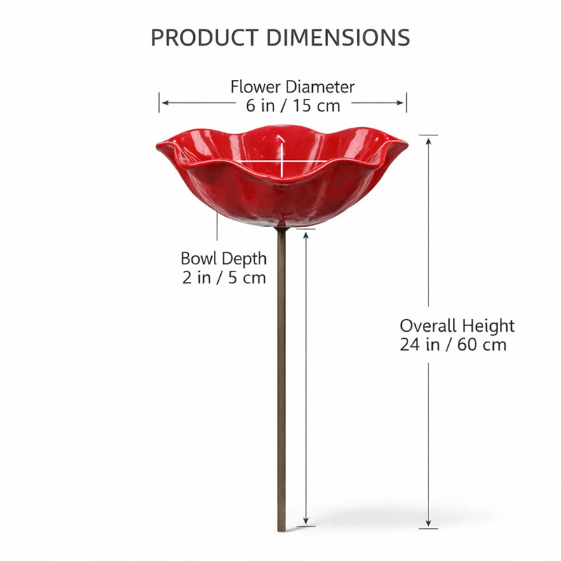 Hjmeta® 💖🎁Handmade Metal Flower Garden Stake🐦