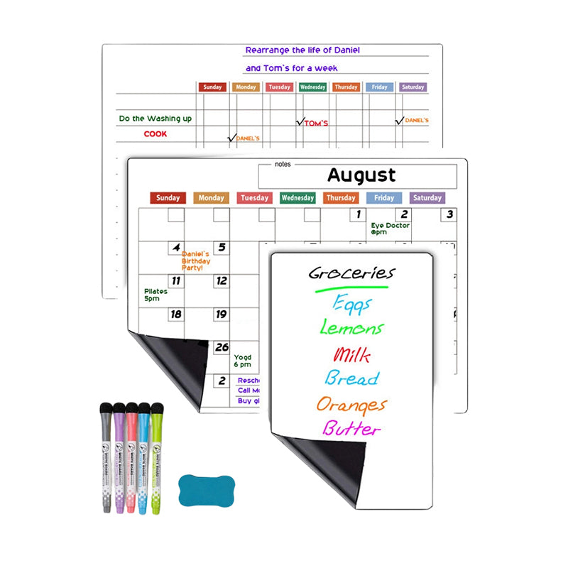 🌈Magnetic Calendar Board with Erasable Markers