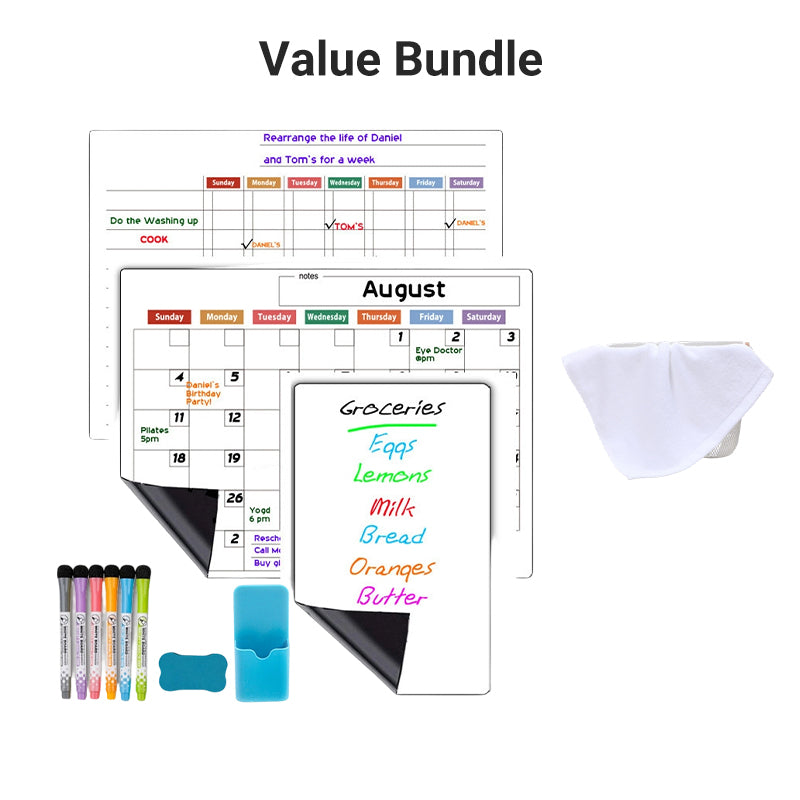🌈Magnetic Calendar Board with Erasable Markers