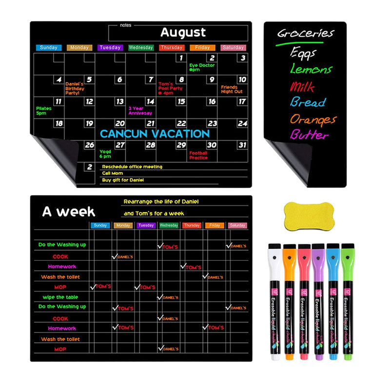 🌈Magnetic Calendar Board with Erasable Markers