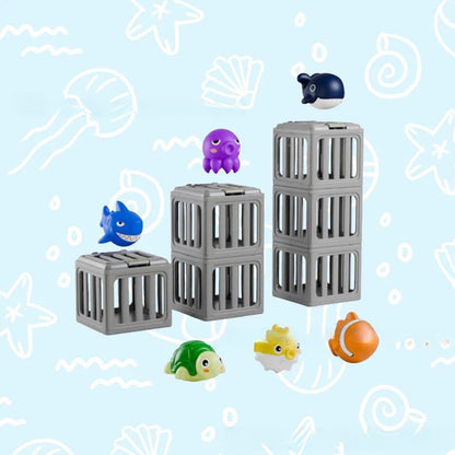 Summer Pool Toys for Kids - Diving Animal & Cage Set