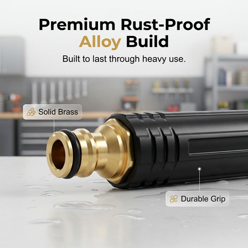 Hjmeta®-🥳2026 HOT SALE🥳💞50K+ SOLD!🔫🧼Turbo Power Water Nozzle – Concentrated jet for tough grime, gentle fan for flowers. Brass connector, leak‑free. Wash at home, save big on car washes. 🚗💨