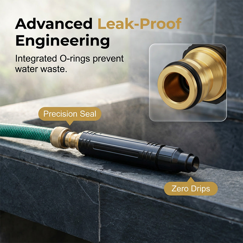 Hjmeta®-🥳2026 HOT SALE🥳💞50K+ SOLD!🔫🧼Turbo Power Water Nozzle – Concentrated jet for tough grime, gentle fan for flowers. Brass connector, leak‑free. Wash at home, save big on car washes. 🚗💨
