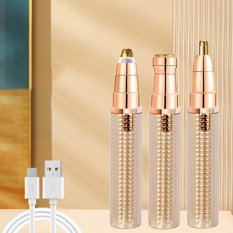 Hjmeta®-3-in-1 elektrische wenkbrauwtrimmer – verwisselbare opzetstukken voor wenkbrauwen, gezicht en detailtrimmen – ideaal voor mannen en vrouwen, zodat je er altijd en overal verzorgd uitziet 🌍💈