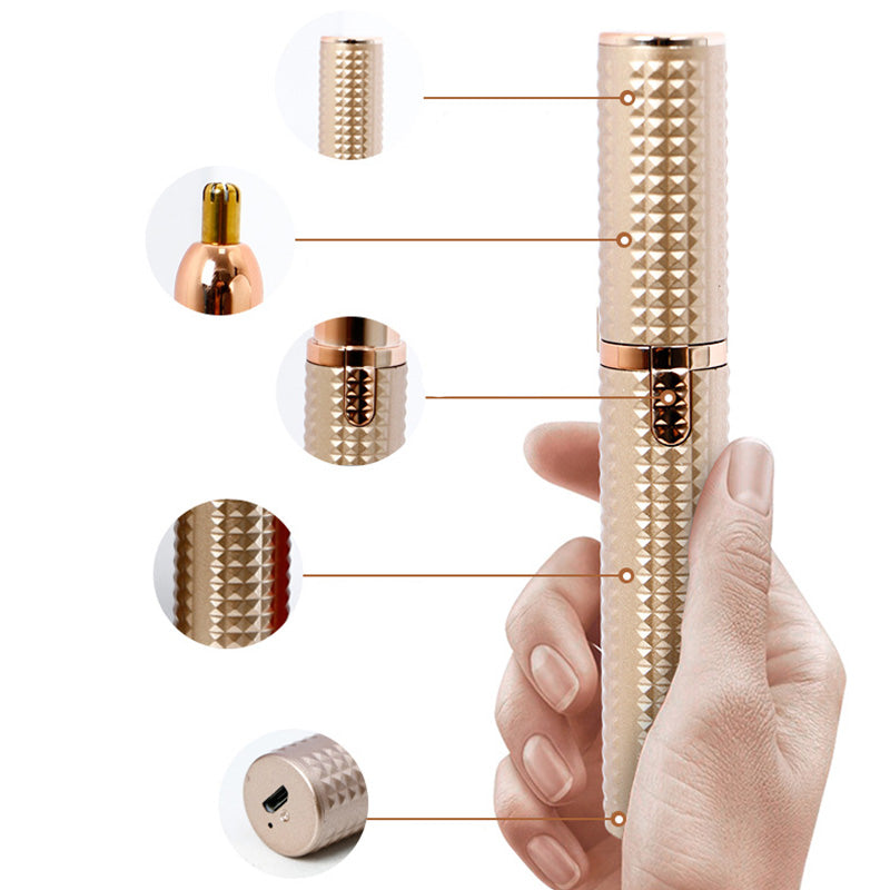 Hjmeta®-3-in-1 elektrische wenkbrauwtrimmer – verwisselbare opzetstukken voor wenkbrauwen, gezicht en detailtrimmen – ideaal voor mannen en vrouwen, zodat je er altijd en overal verzorgd uitziet 🌍💈