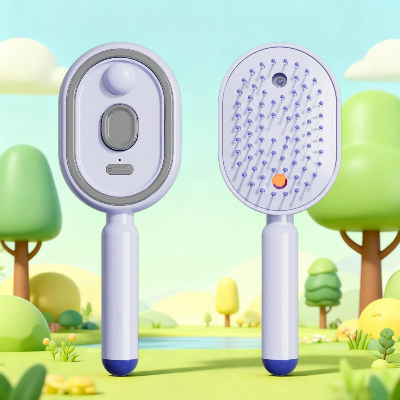 💖ProGlide™🇬🇧 Scalp Massager Comb 💆‍♀️ – Self-Cleaning 🧼, Tangle-Free ✂️ & Frizz-Control Hair Brush with Soothing Mist Spray 💨✨ | Perfect for Dry, Brittle Hair 💧🌟