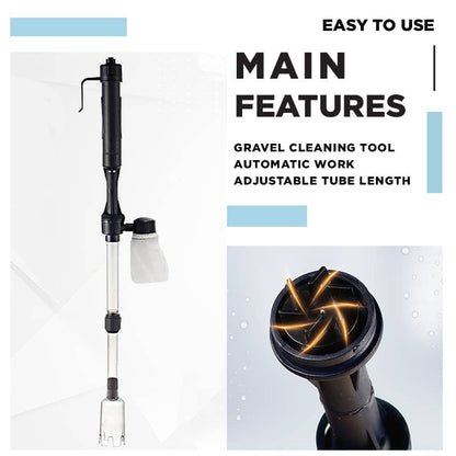 Hjmeta-🐟 Electric Aquarium Gravel Cleaner✨Keep Your Aquarium Crystal Clean — Without The Messy Manual Work