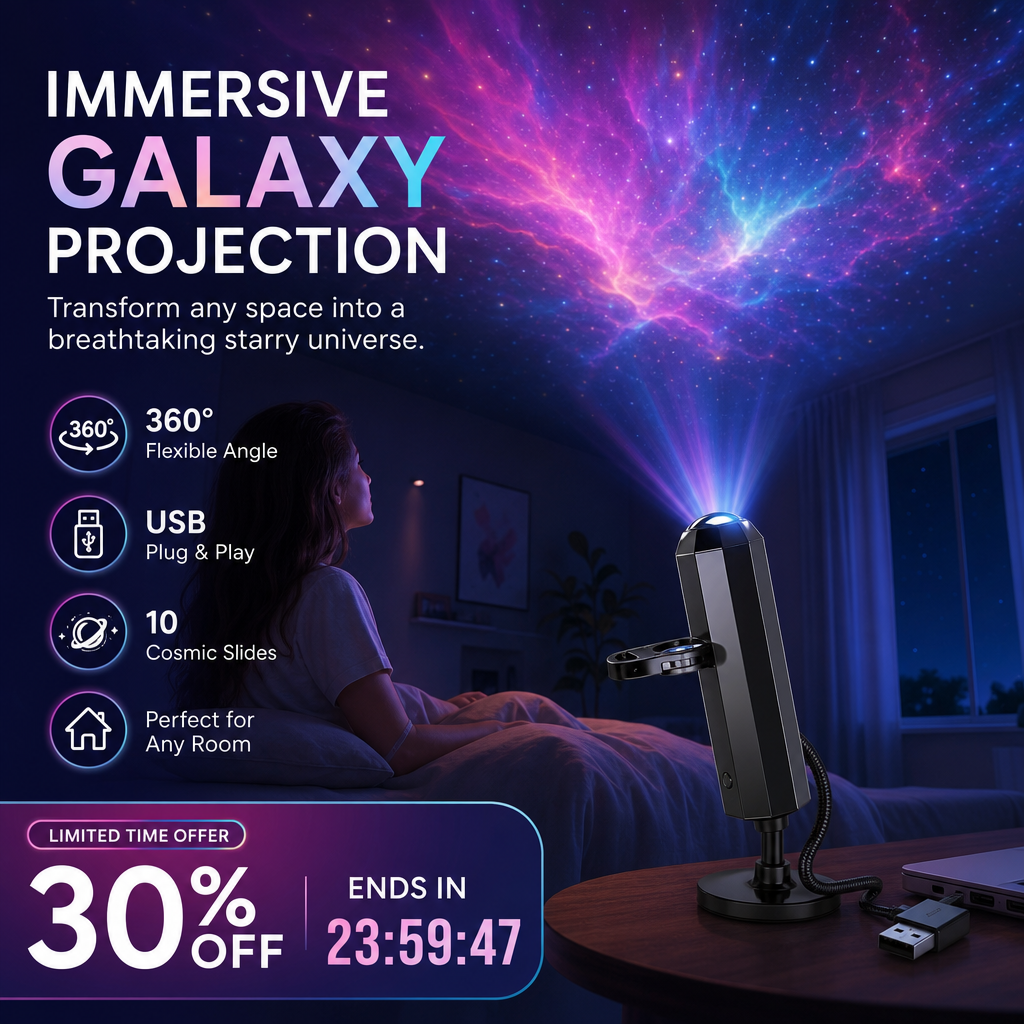 Plug-and-Play HD Galaxy & Ocean Projector Night Light🥳50,000+ Happy Users